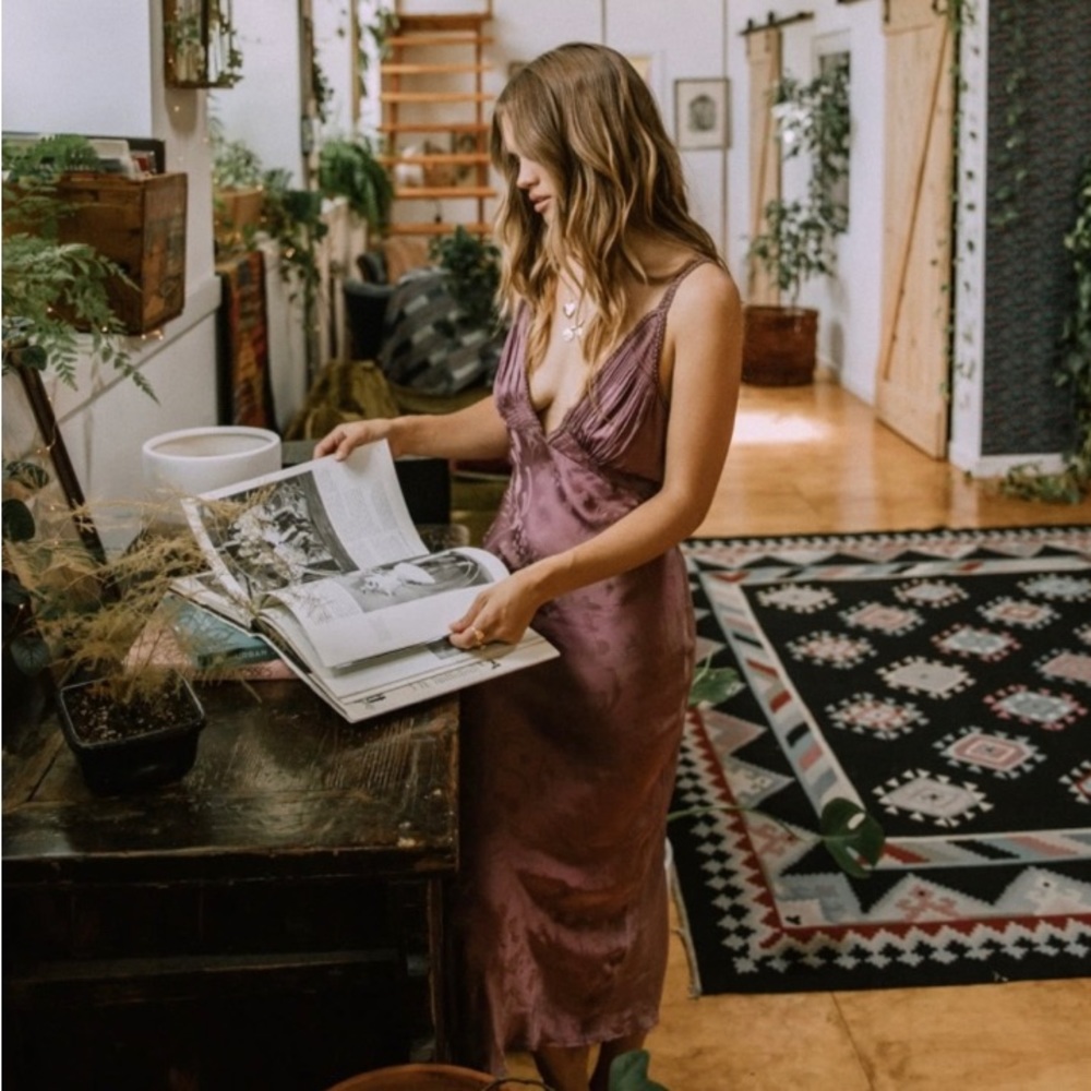 Spell Rosalie Jacquard Slip Dress
